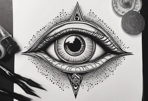 Third eye appearing inside eye tattoo idea