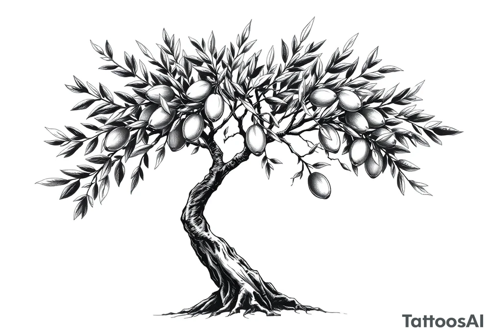 Olive tree tattoo idea