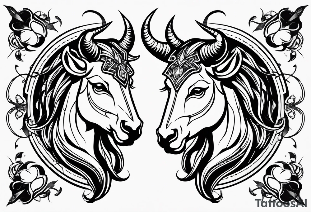 Gemini taurus zodiac symbols
combined tattoo idea