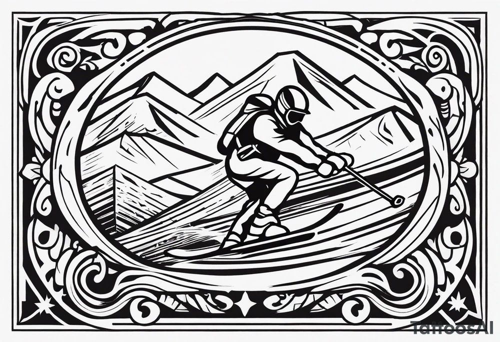 Skier tattoo idea