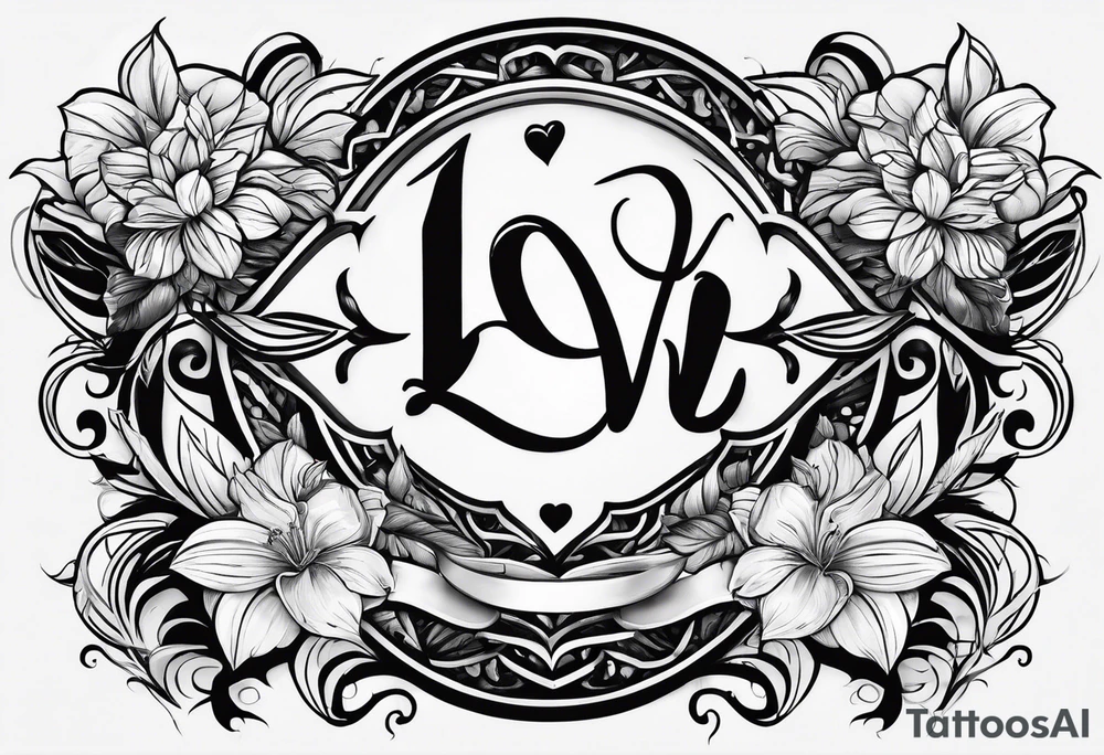 Love symbol with name Leah tattoo idea