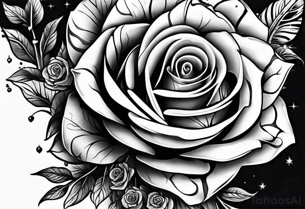 eine Taschenuhr mit kette und einer einer Rose tattoo idea