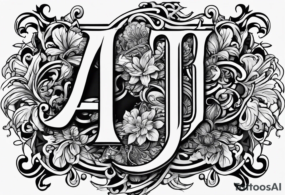 Initials of AJ, PJ, SJ, WJ, DK tattoo idea