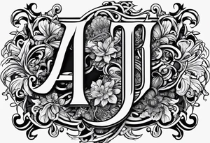 Initials of AJ, PJ, SJ, WJ, DK tattoo idea