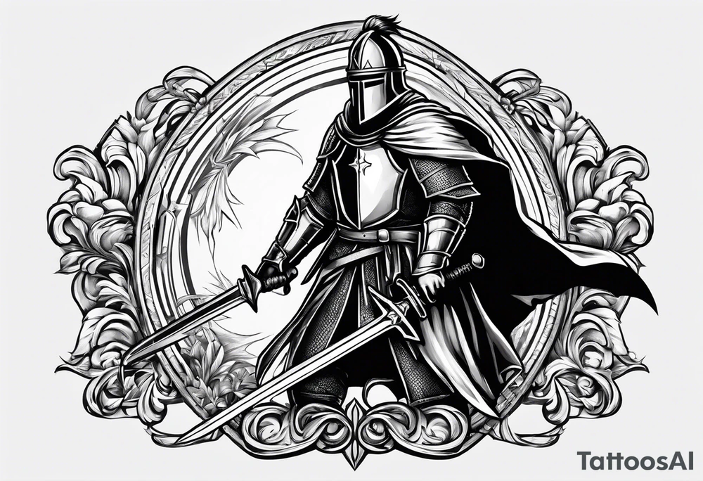 Knights templar with a long broad sword tattoo idea