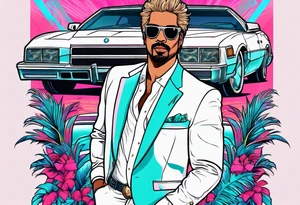 miami vice style party, no cars tattoo idea