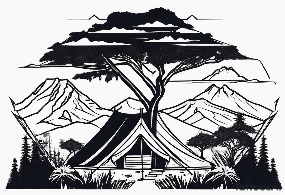 The sign that one can find in the kilimanjaro mountain camps tattoo idea