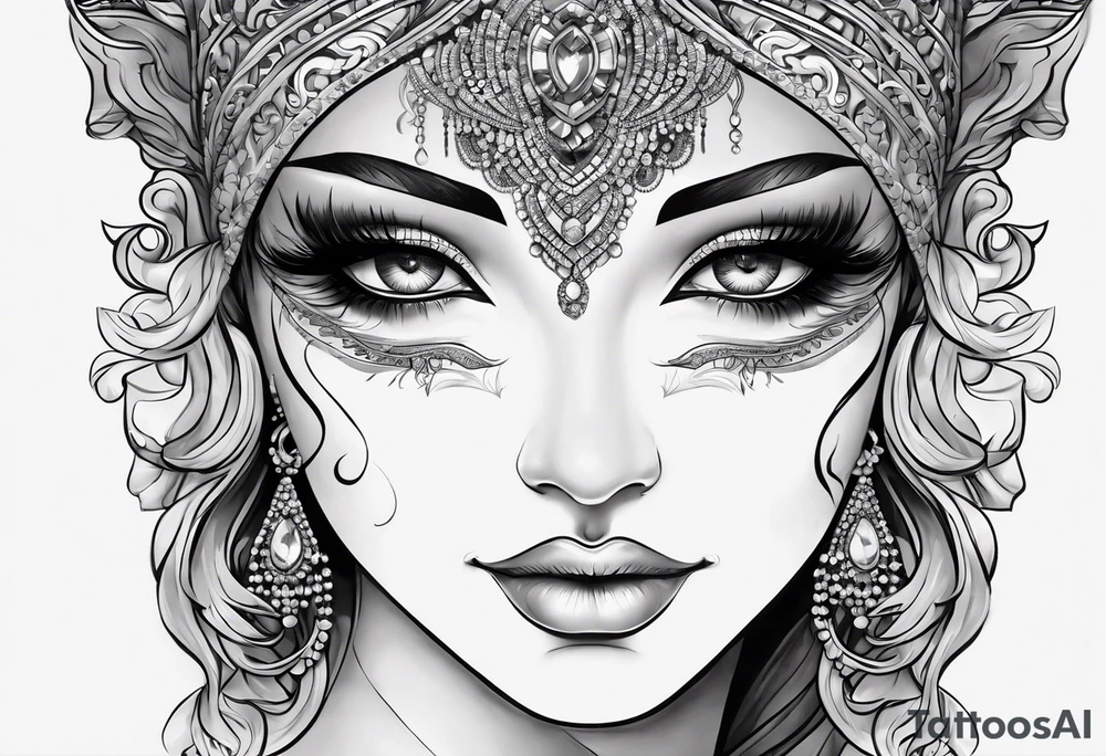 marble stature in the process of being chiseled into a head but the eyes are the only thing done and they're warped tattoo idea