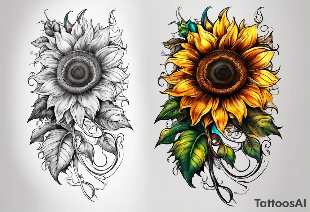 Sunflower chain tattoo idea