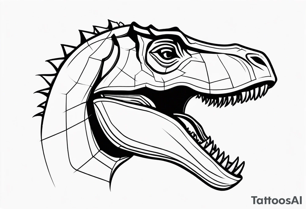 dinosaur head tattoo idea