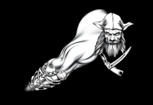 Blackbeard pirate theme sleeve tattoo idea