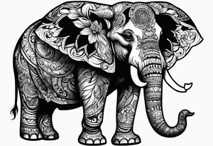 elephant smoking cigarette tattoo idea