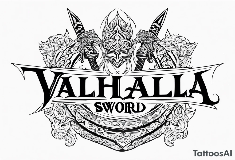 Valhalla sword fire tattoo idea