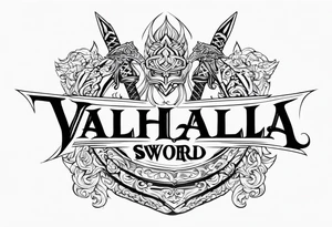 Valhalla sword  fire tattoo idea
