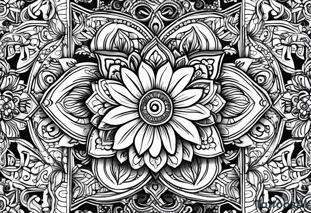 Henna florals tattoo idea