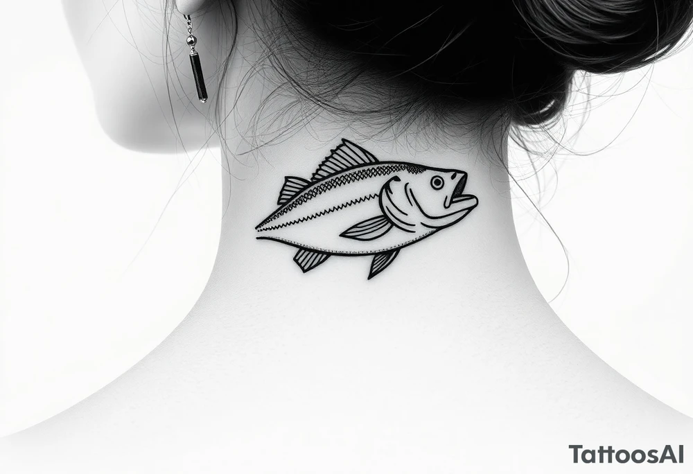 Fishing ride with South Carolina dangling from the line tattoo idea