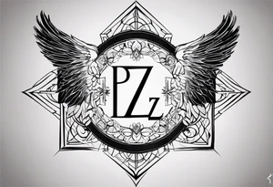 I want to get a tattoo with the letters corresponding to B and Z in the Enochian alphabet. I want the tattoo to mean something that protects me. tattoo idea