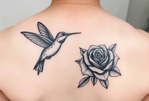 My mother's name: Debby Deguzman with a humming bird and a rose tattoo idea