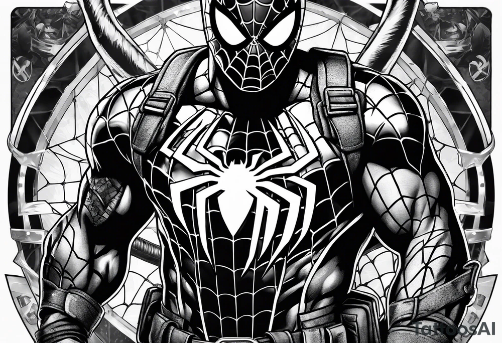 Spiderman in medic battlefield gear tattoo idea Spiderman in medic battlefield gear tattoo idea