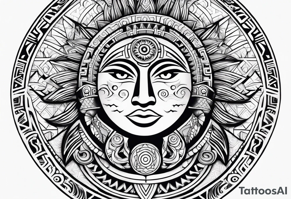 the sun god maori tattoo idea