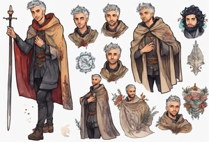Tan France wearing a medieval cloak tattoo idea