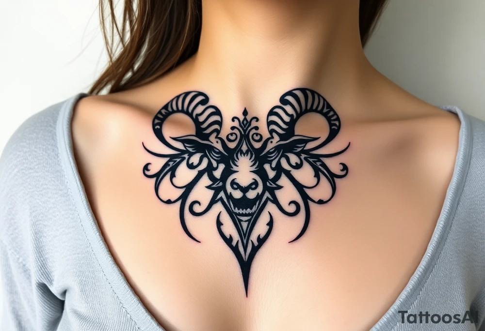 A  snarling as a sheep  mystical creature tattoo idea