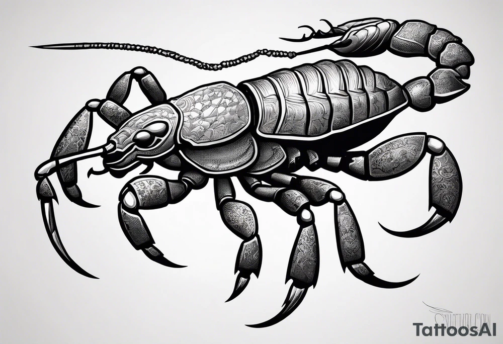 Make a preview of a scorpion.
The tattoo should be on the leg tattoo idea