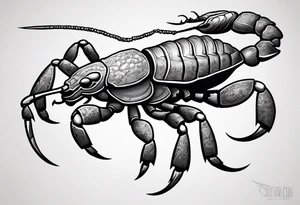 Make a preview of a scorpion.
The tattoo should be on the leg tattoo idea