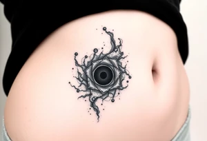 a nebula and black hole with an event horizon tattoo idea