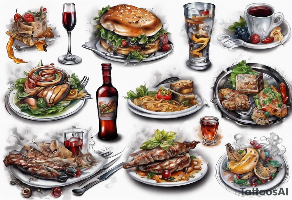 restaurant by Antoine Blanchard tattoo idea