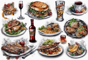 restaurant by Antoine Blanchard tattoo idea