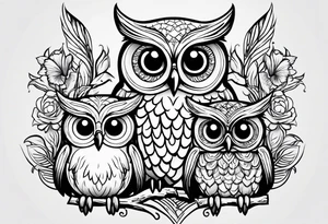 Cute Owls. Hear no evil, see no evil, speak no evil tattoo idea