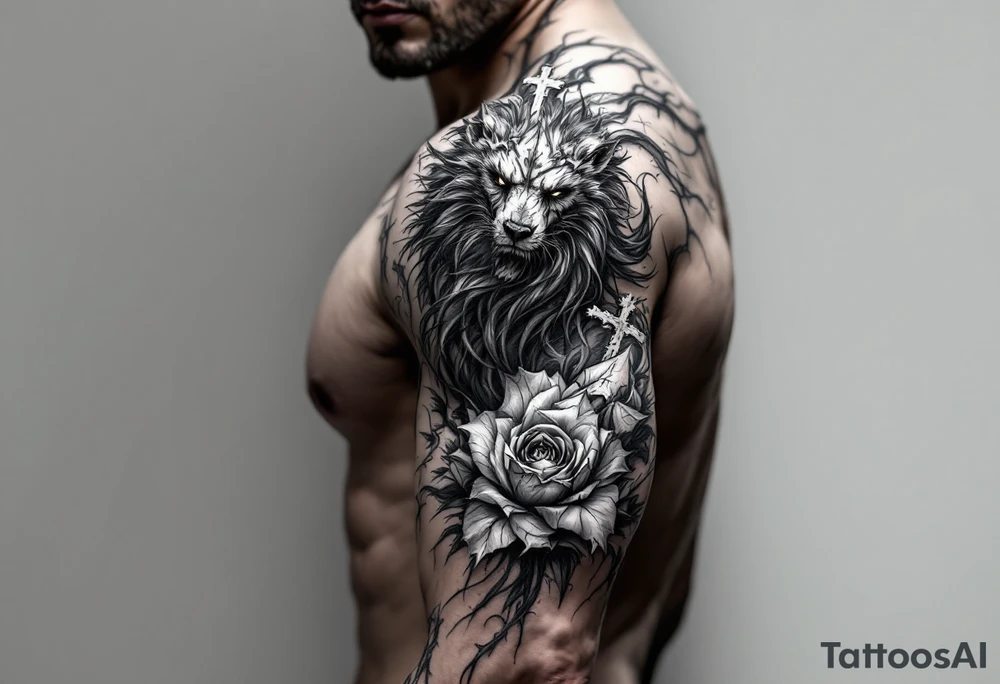 Kalia tattoo with a name "veronesi" with a cross tattoo idea