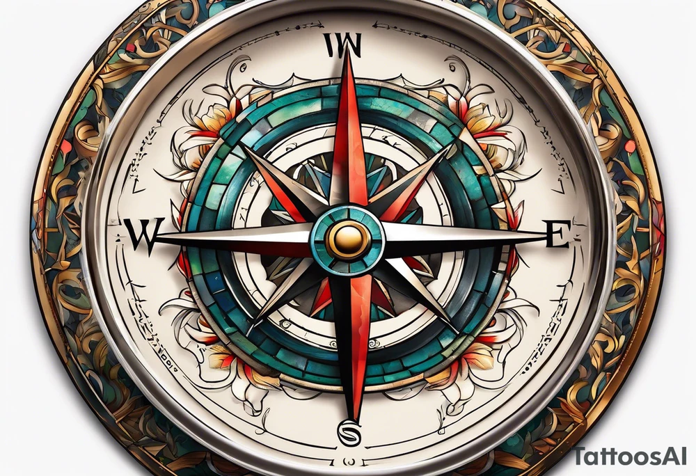 compass with lid tattoo idea