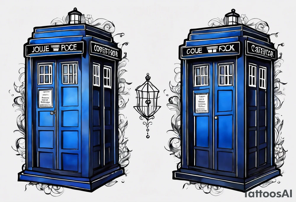 A closed diary that looks like the tardis. tattoo idea