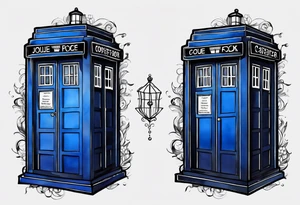 A closed diary that looks like the tardis. tattoo idea