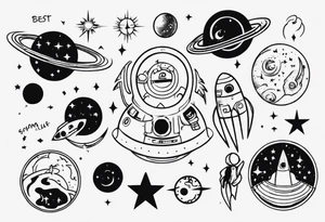 Best friends space song tattoo idea