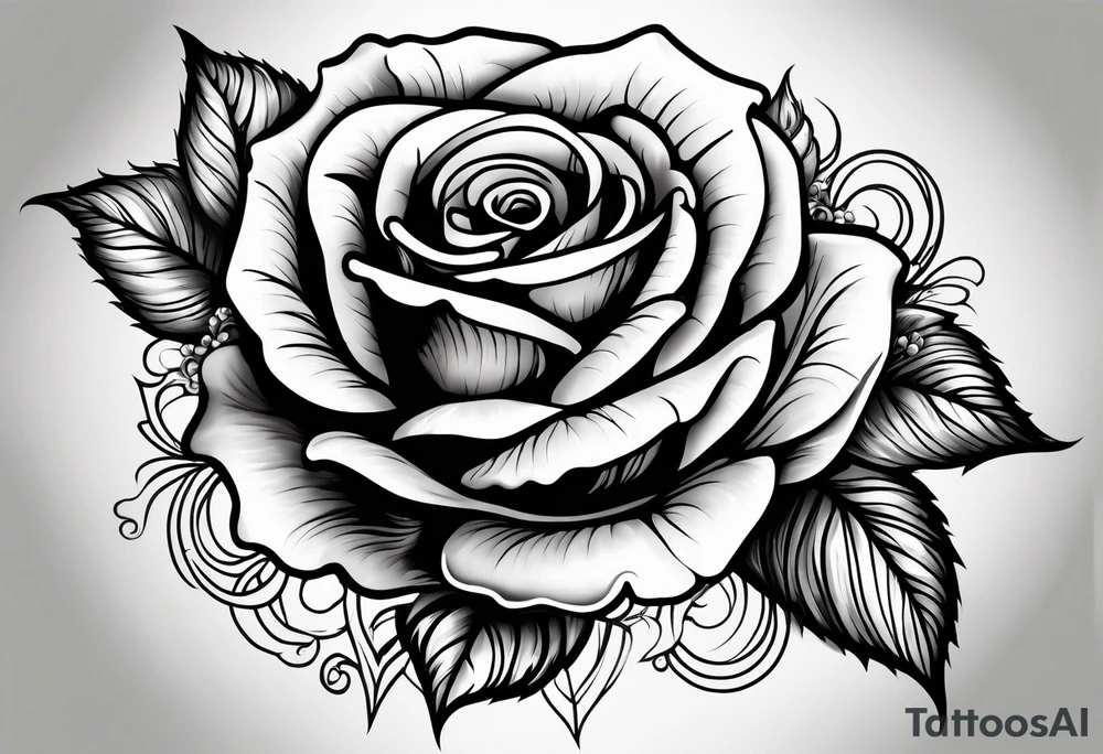 Romantic rose tattoo idea