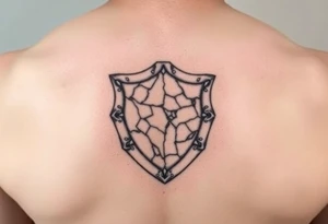 3d stone shield under skin tattoo idea