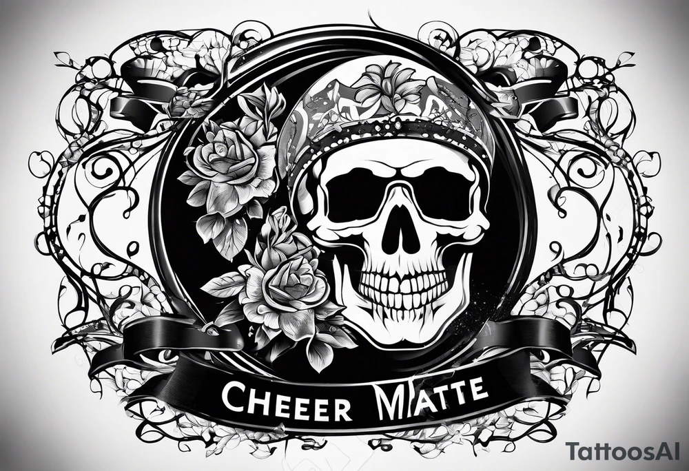 Cheers Mate text, armband +Cancer Ribbon +artistic tattoo idea