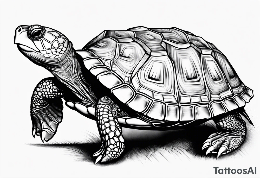 outline of a turtle with a spiked shell tattoo idea