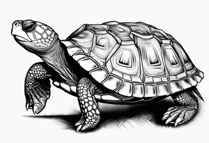 outline of a turtle with a spiked shell tattoo idea