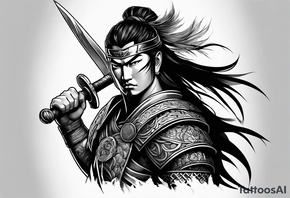 brave and powerful warrior tattoo idea