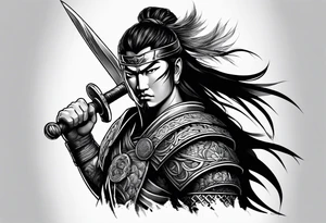 brave and powerful warrior tattoo idea