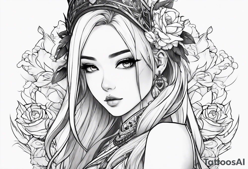 anime girl tattoo idea