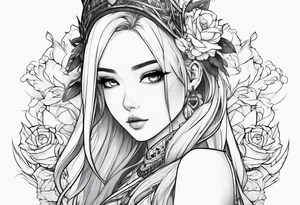 anime girl tattoo idea