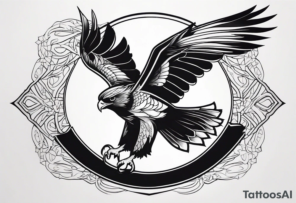 hawk in flight tattoo idea