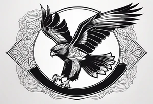 hawk in flight tattoo idea