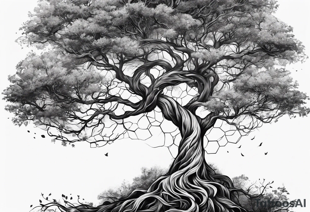 a tree with roots tattoo idea