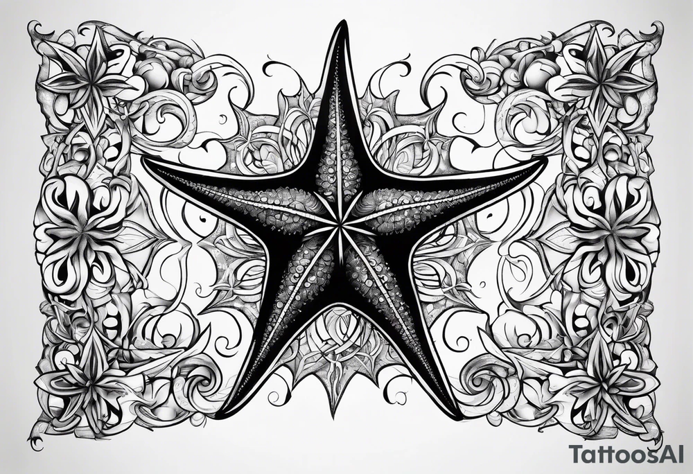 Gothic starfish tattoo idea